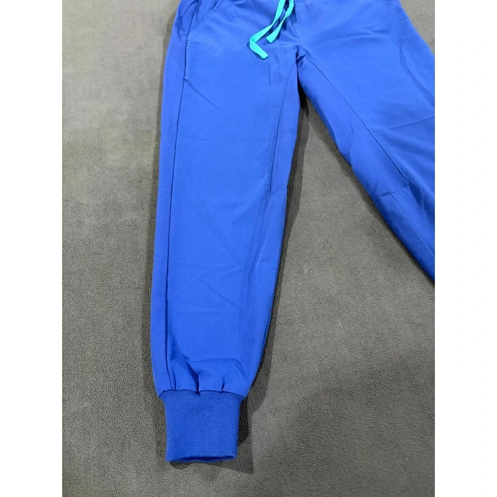FIGS Tansen Jogger Scrub Pants Mens XS/S Blue Stretch Drawcord Waist Tapered Leg